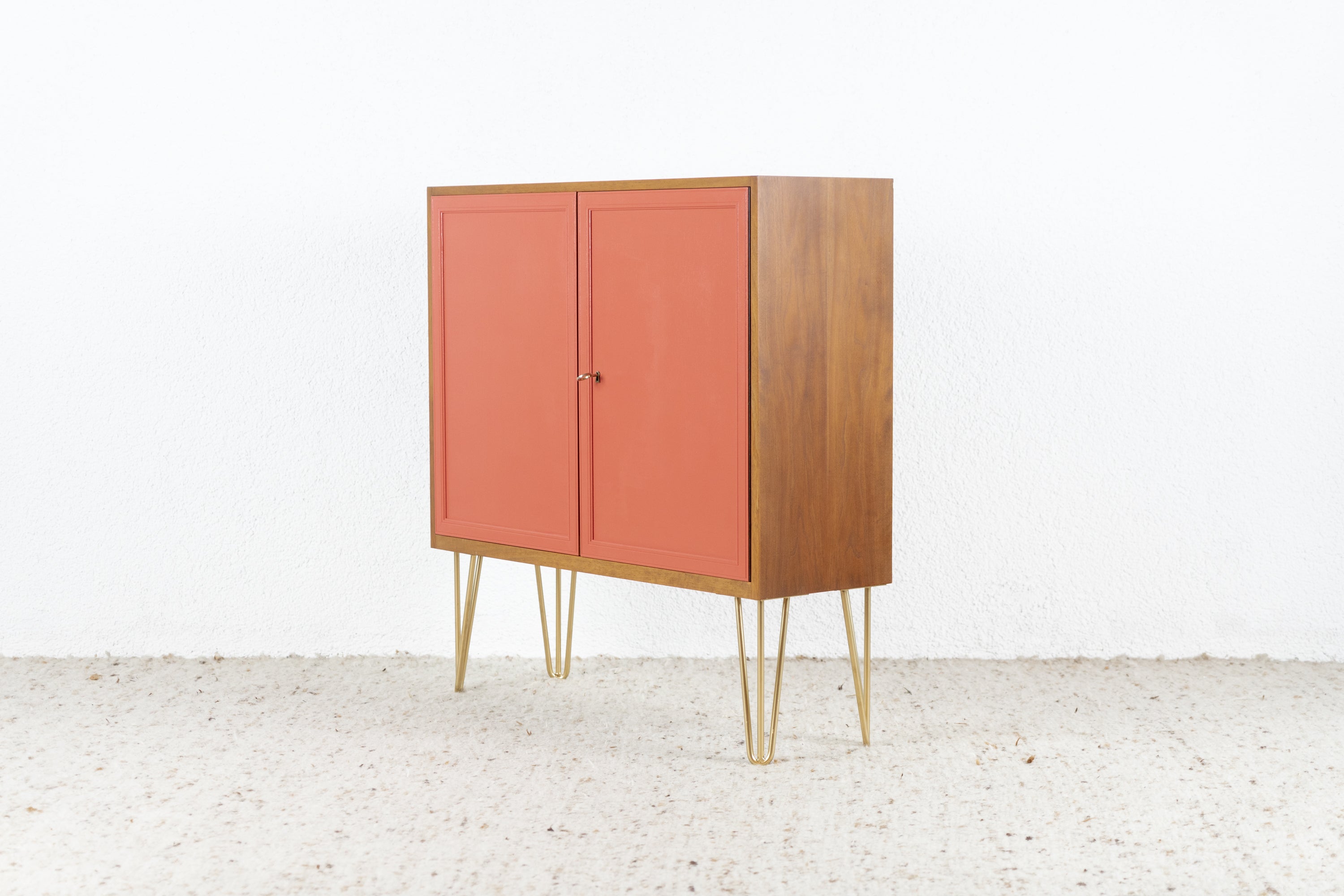 Vintage Kommode Sideboard Schrank Mid Century Holz Nuss Pastell – Renz ...