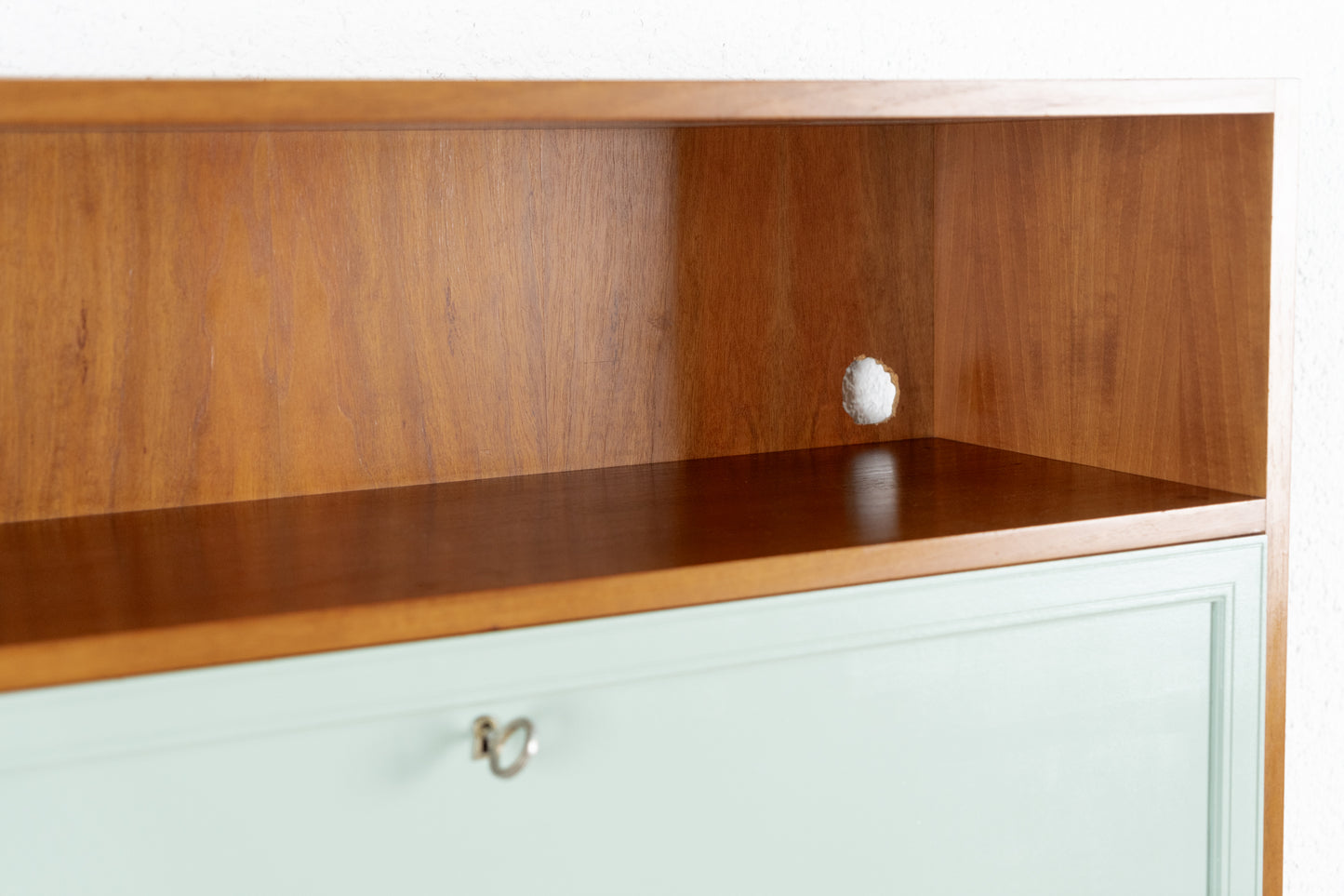 Vintage Kommode Sekretär Minibar Schrank Holz Nuss Salbei
