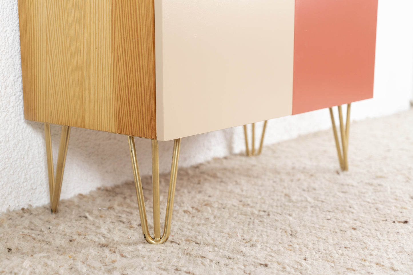 Vintage Kommode Schrank Holz Pastell