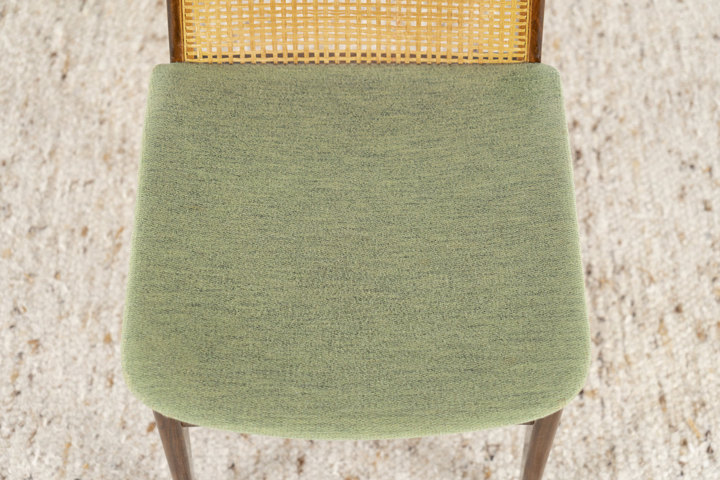 2er Set Vintage Stühle Mid Century Holz Geflecht Grün Esszimmer Küche