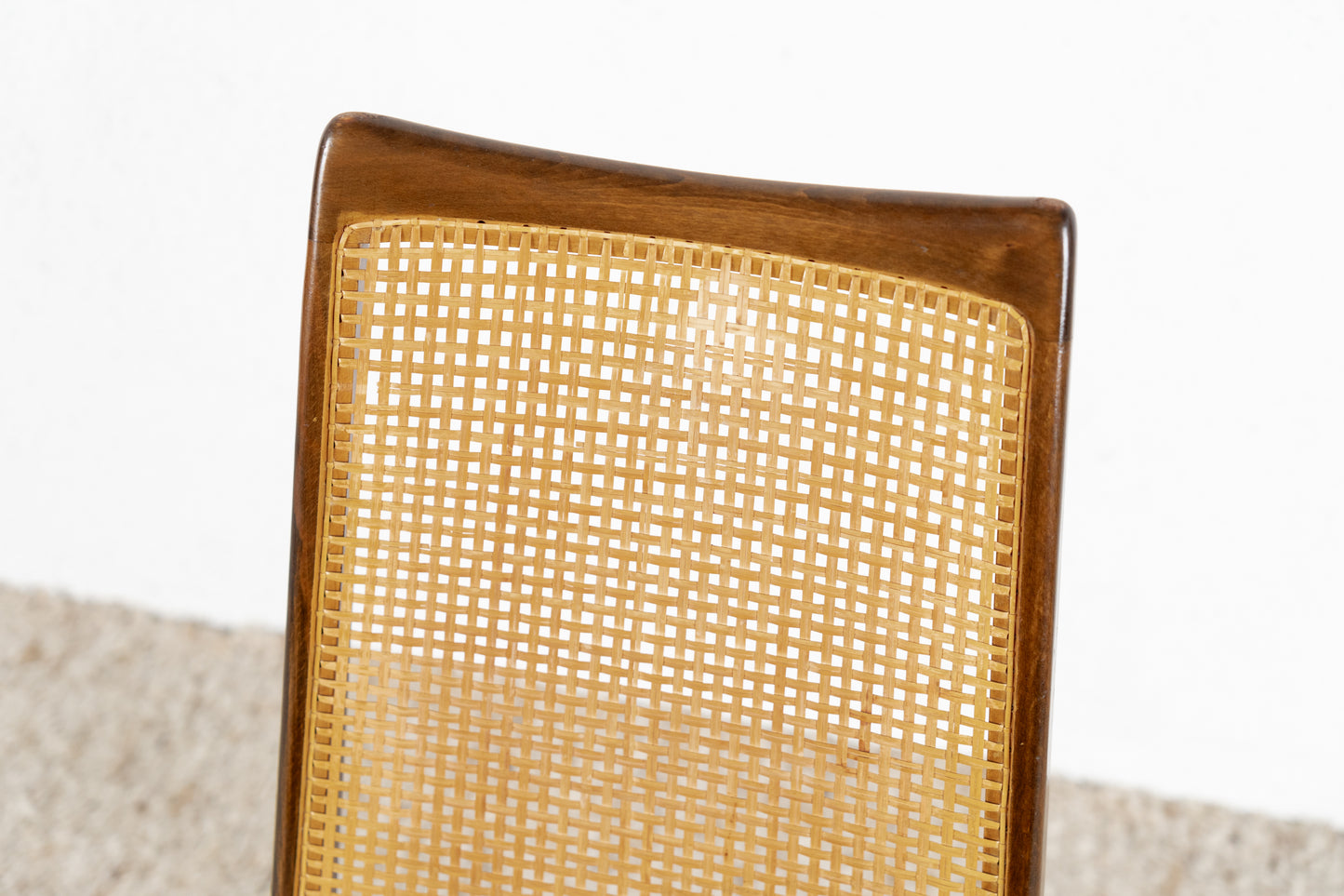 2er Set Vintage Stühle Mid Century Holz Geflecht Grün Esszimmer Küche