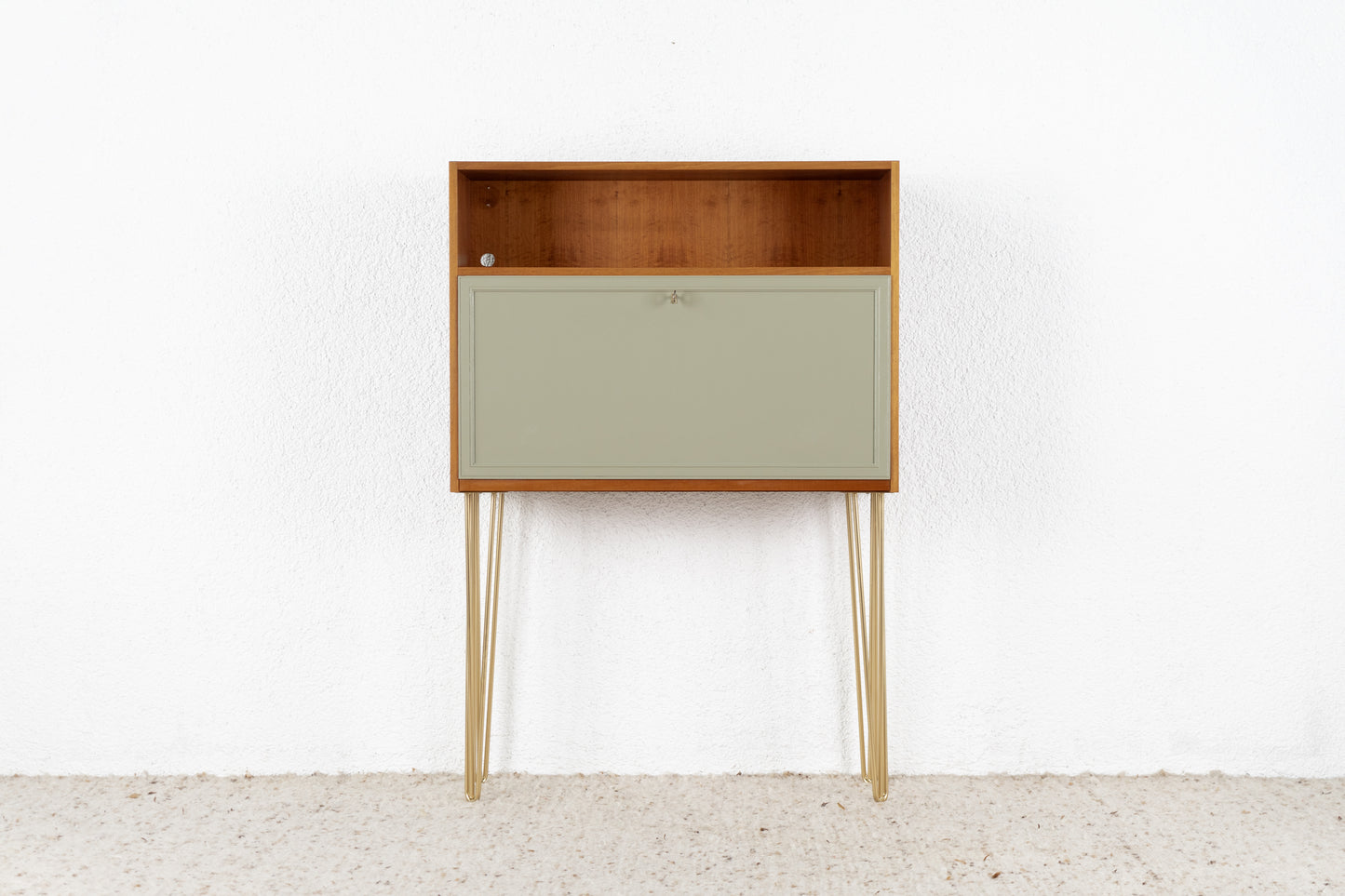 Vintage Sekretär Minibar Kommode Schrank Mid Century Holz Nuss