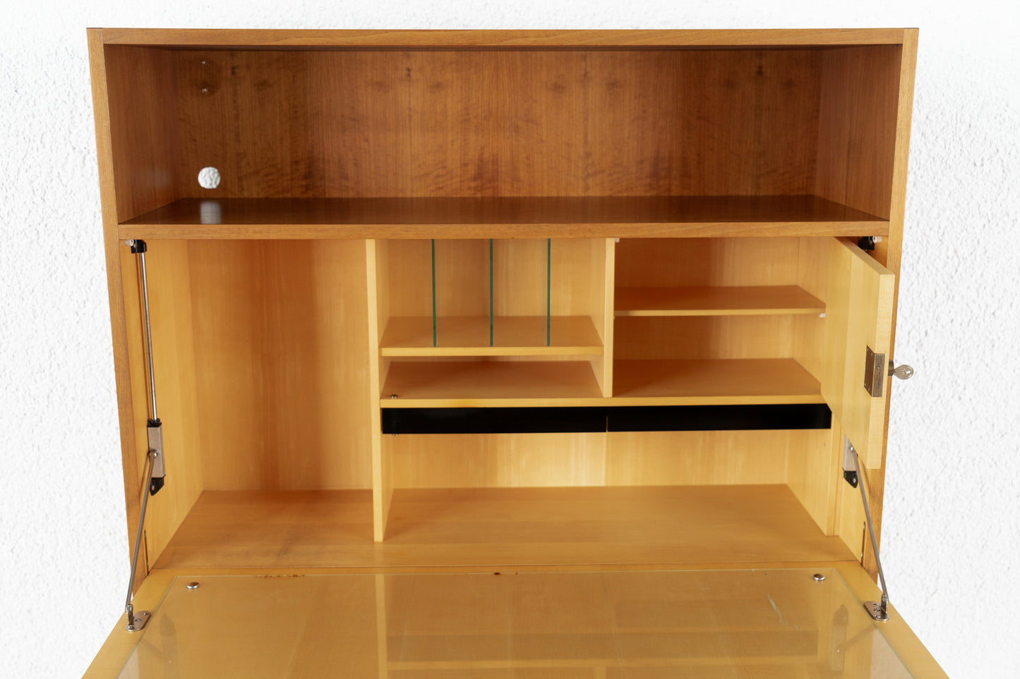 Vintage Sekretär Minibar Kommode Schrank Mid Century Holz Nuss