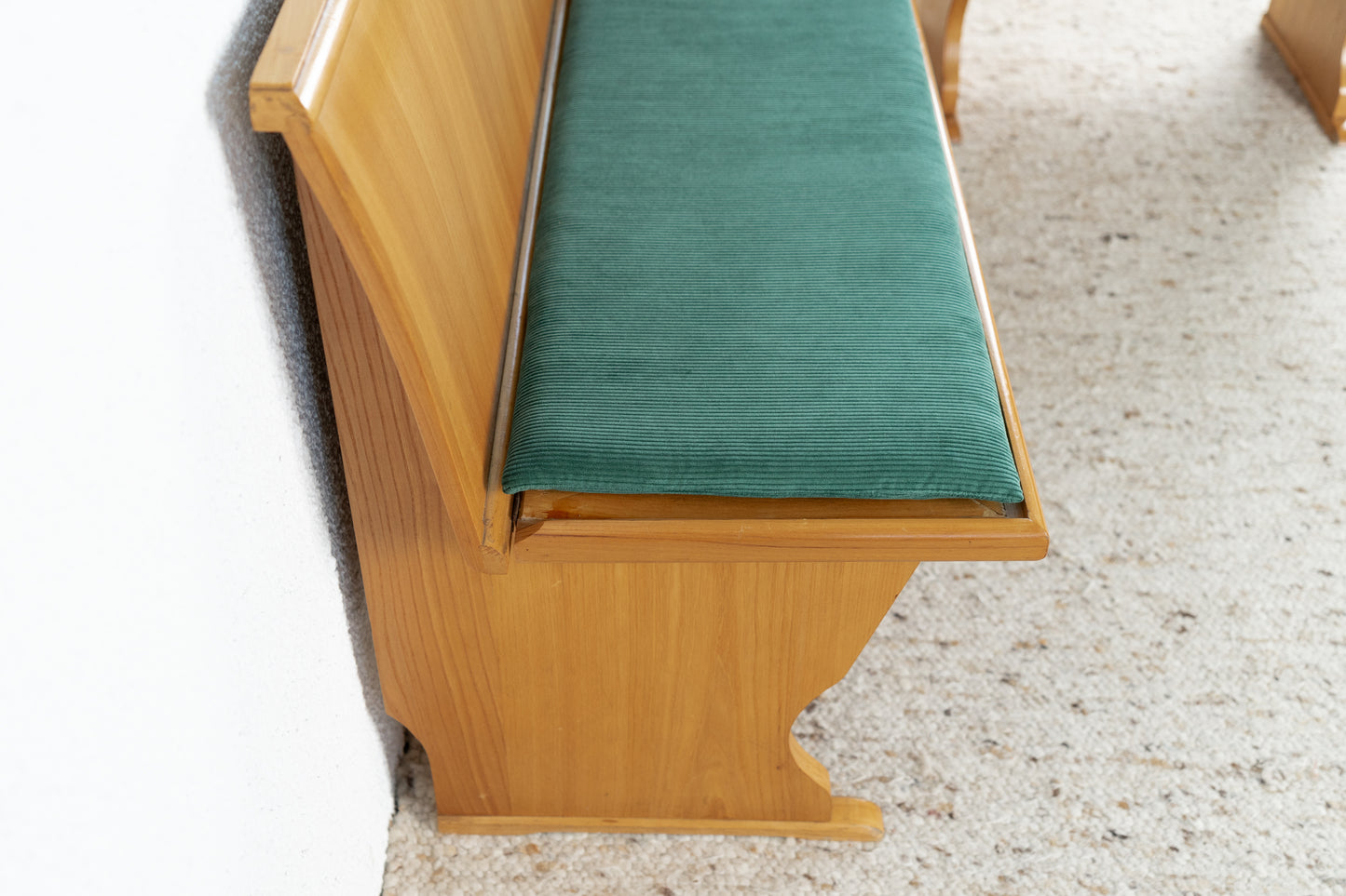 Vintage Eckbank Küchenbank Holz Stauraum Polster Grün Crod