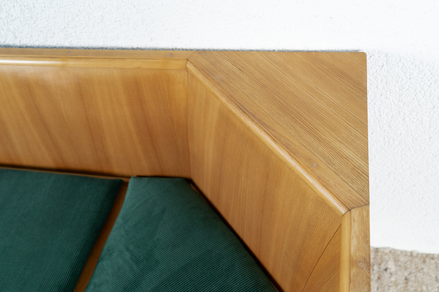 Vintage Eckbank Küchenbank Holz Stauraum Polster Grün Crod