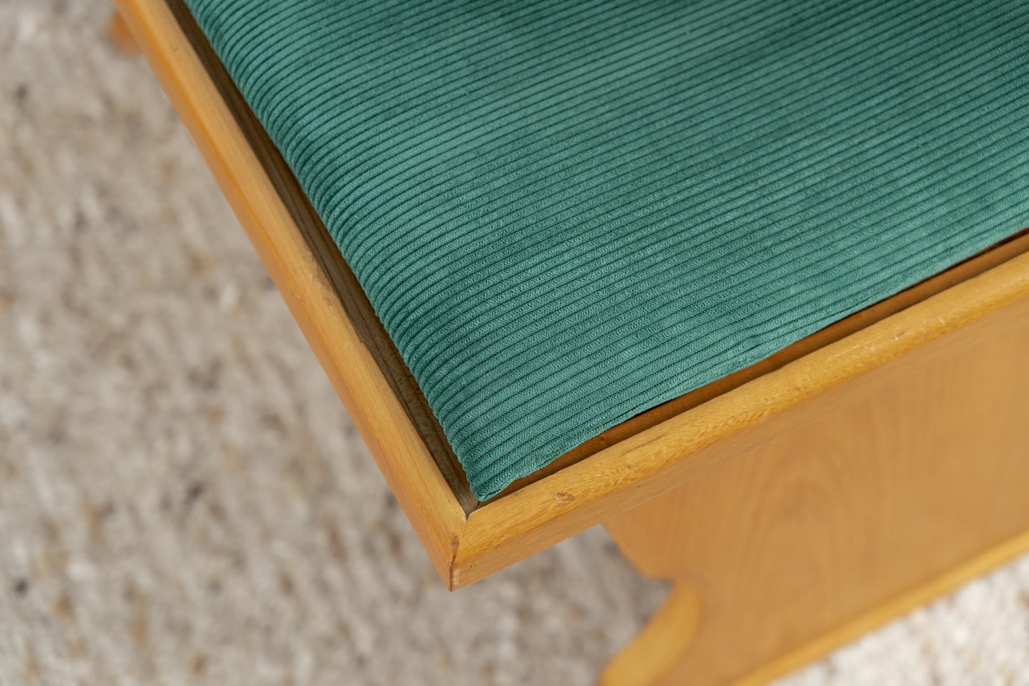 Vintage Eckbank Küchenbank Holz Stauraum Polster Grün Crod