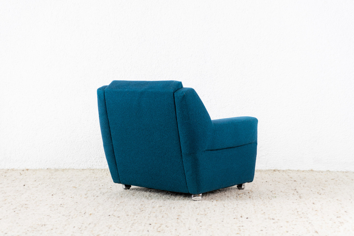 Mid Century Sessel blau Rollen vintage 60s Sofa