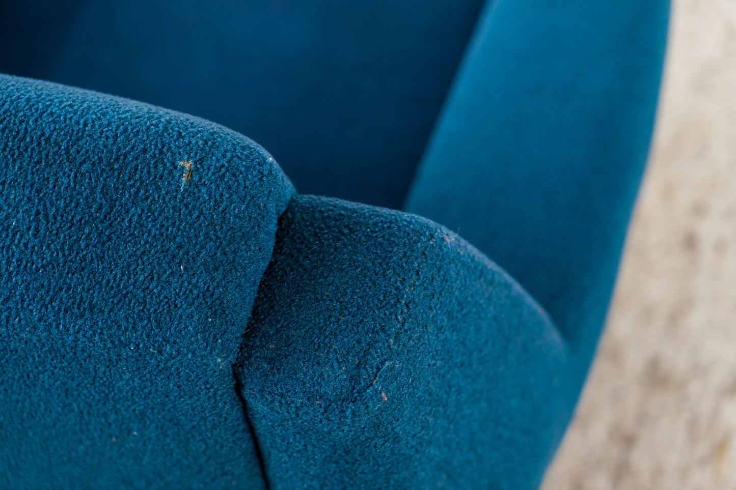 Mid Century Sessel blau Rollen vintage 60s Sofa