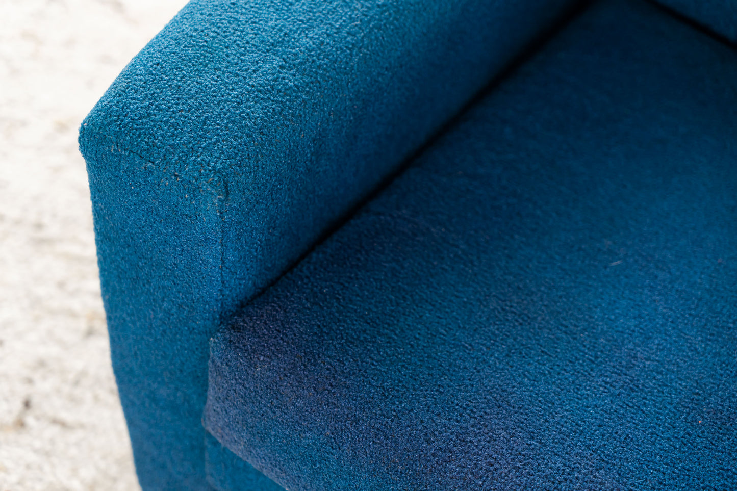 Mid Century Sessel blau Rollen vintage 60s Sofa