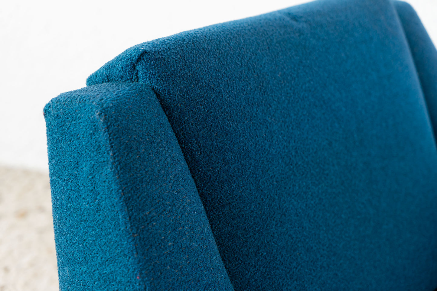 Mid Century Sessel blau Rollen vintage 60s Sofa