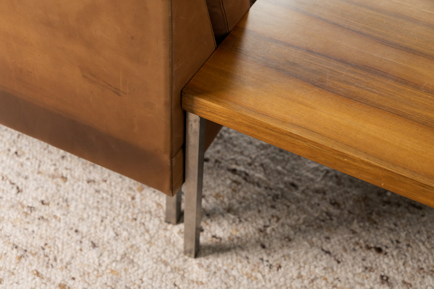 Mid Century Ledersofa Braun