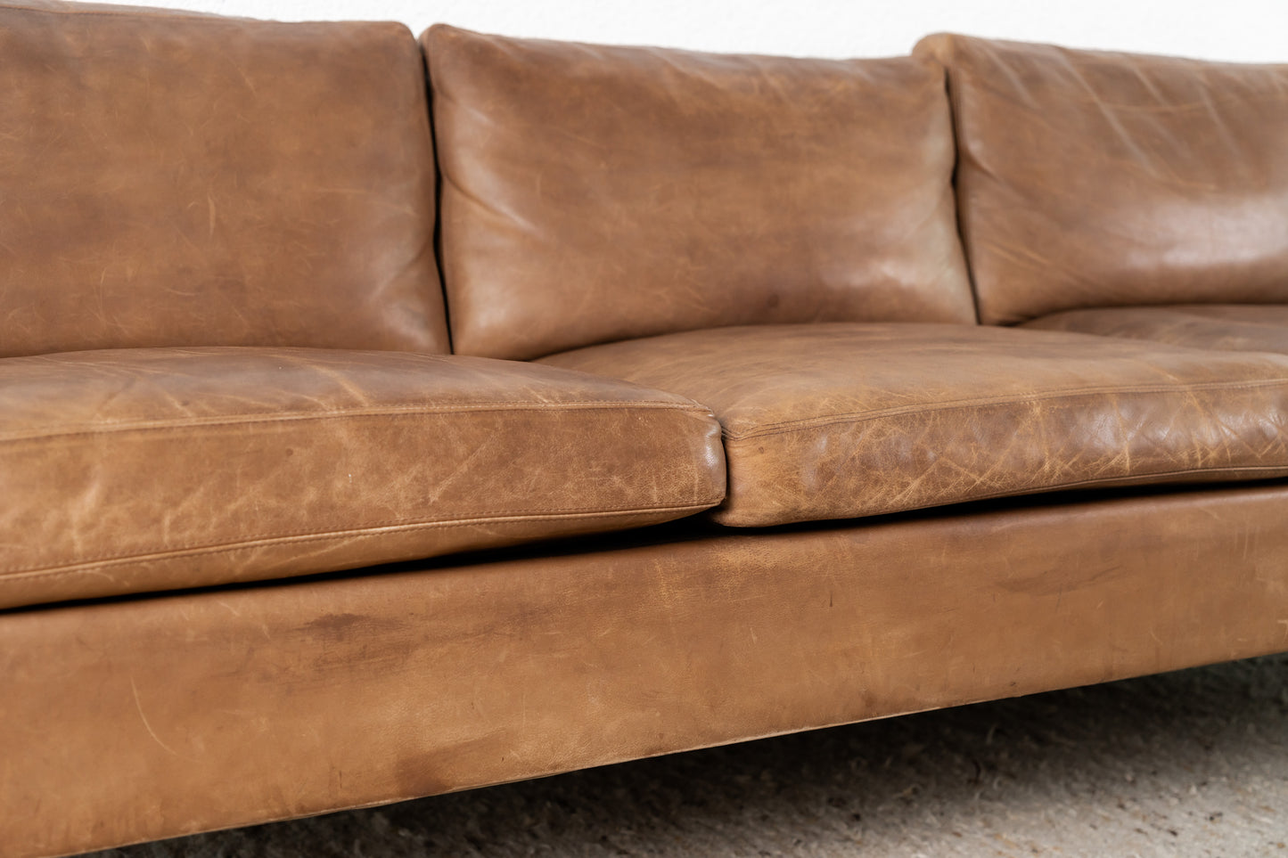 Mid Century Ledersofa Braun