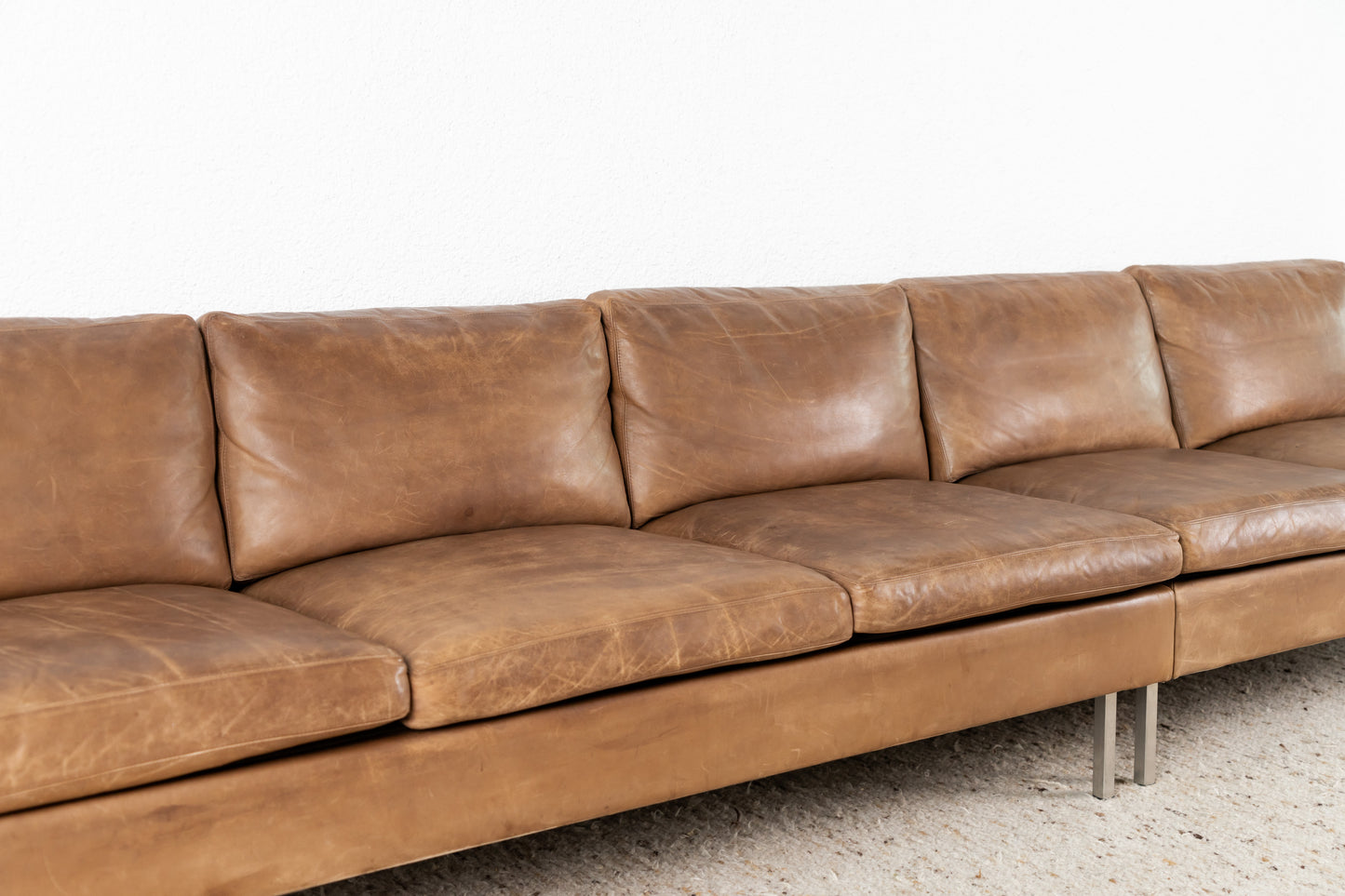 Mid Century Ledersofa Braun