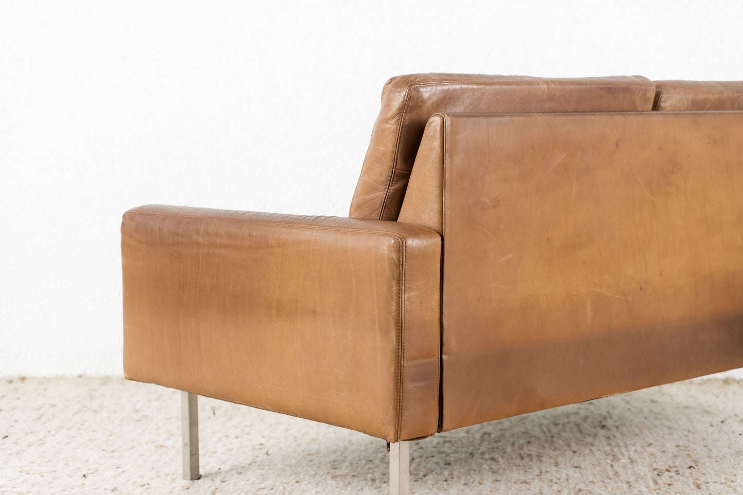 Mid Century Ledersofa Braun