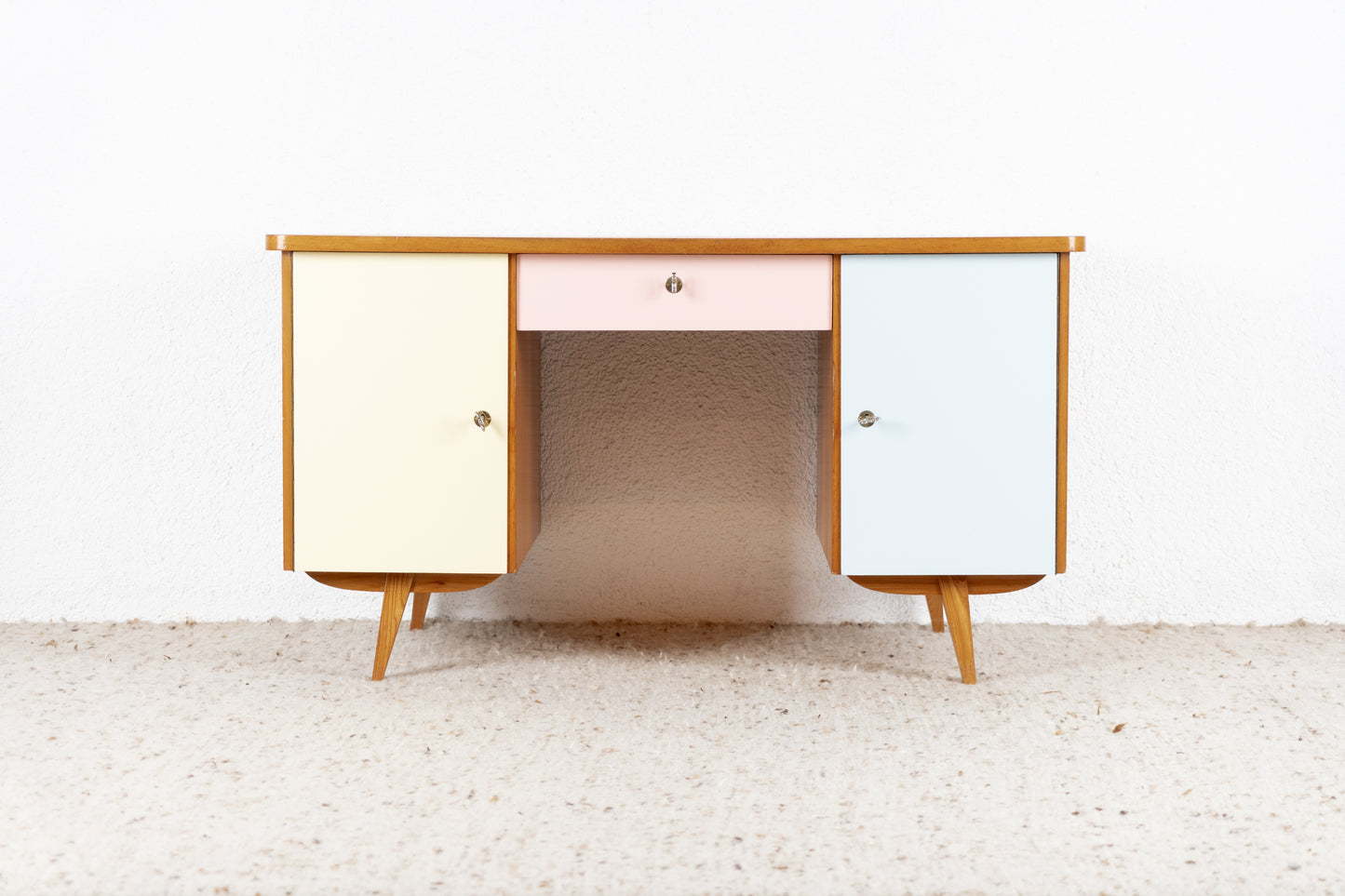 Vintage Schreibtisch Tisch Stauraum Holz Schubladen