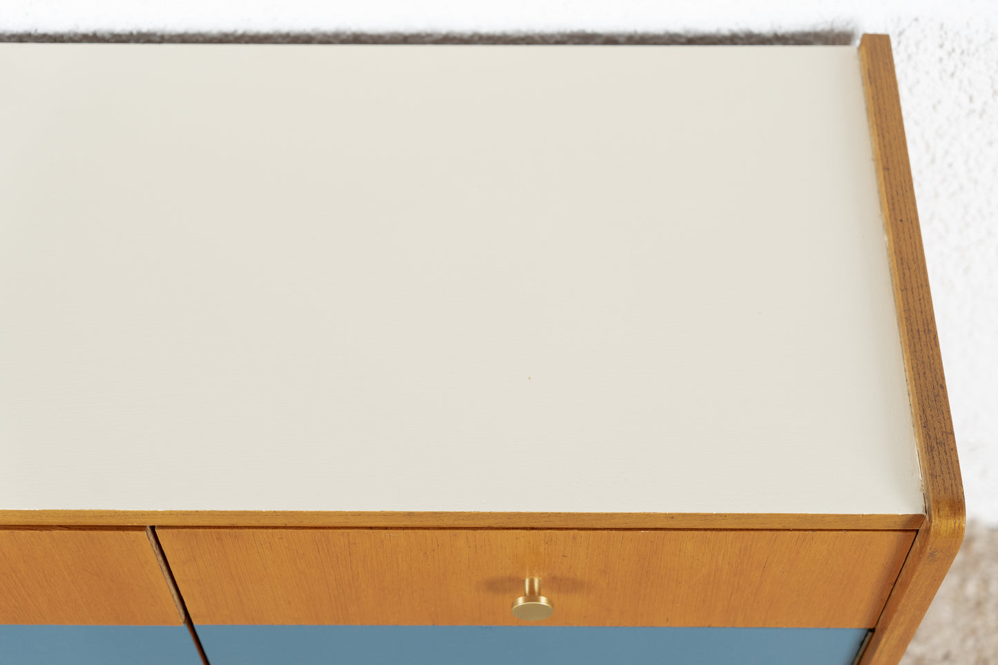 Vintage Kommode Sideboard Mid Century Holz Blau