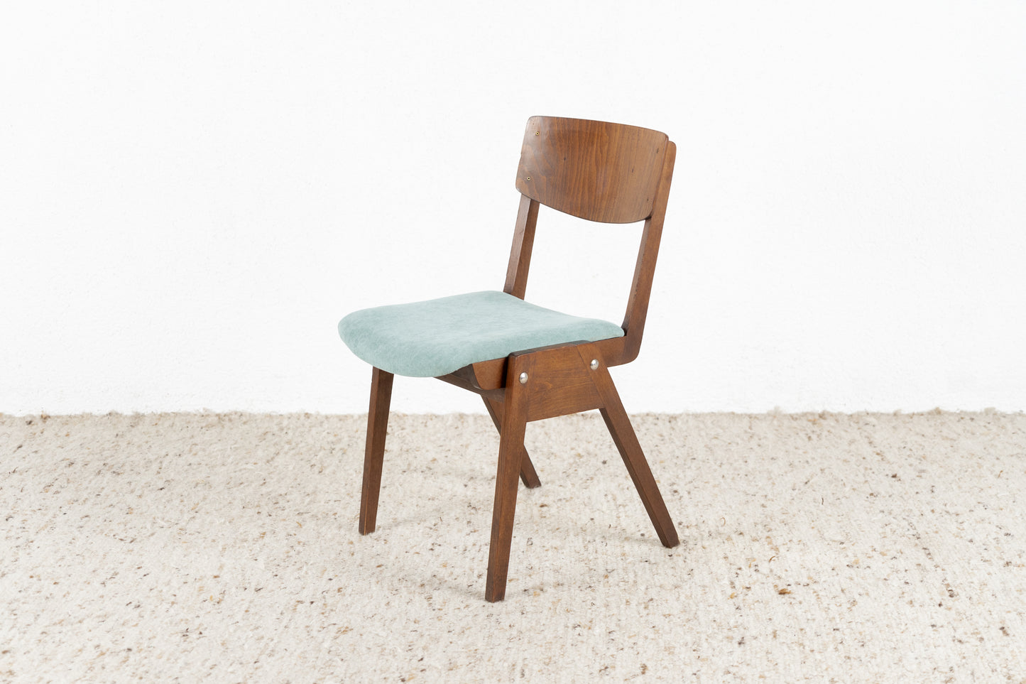 4er Set Vintage Stühle Stapelstühle Holz Polster Küche Esstisch