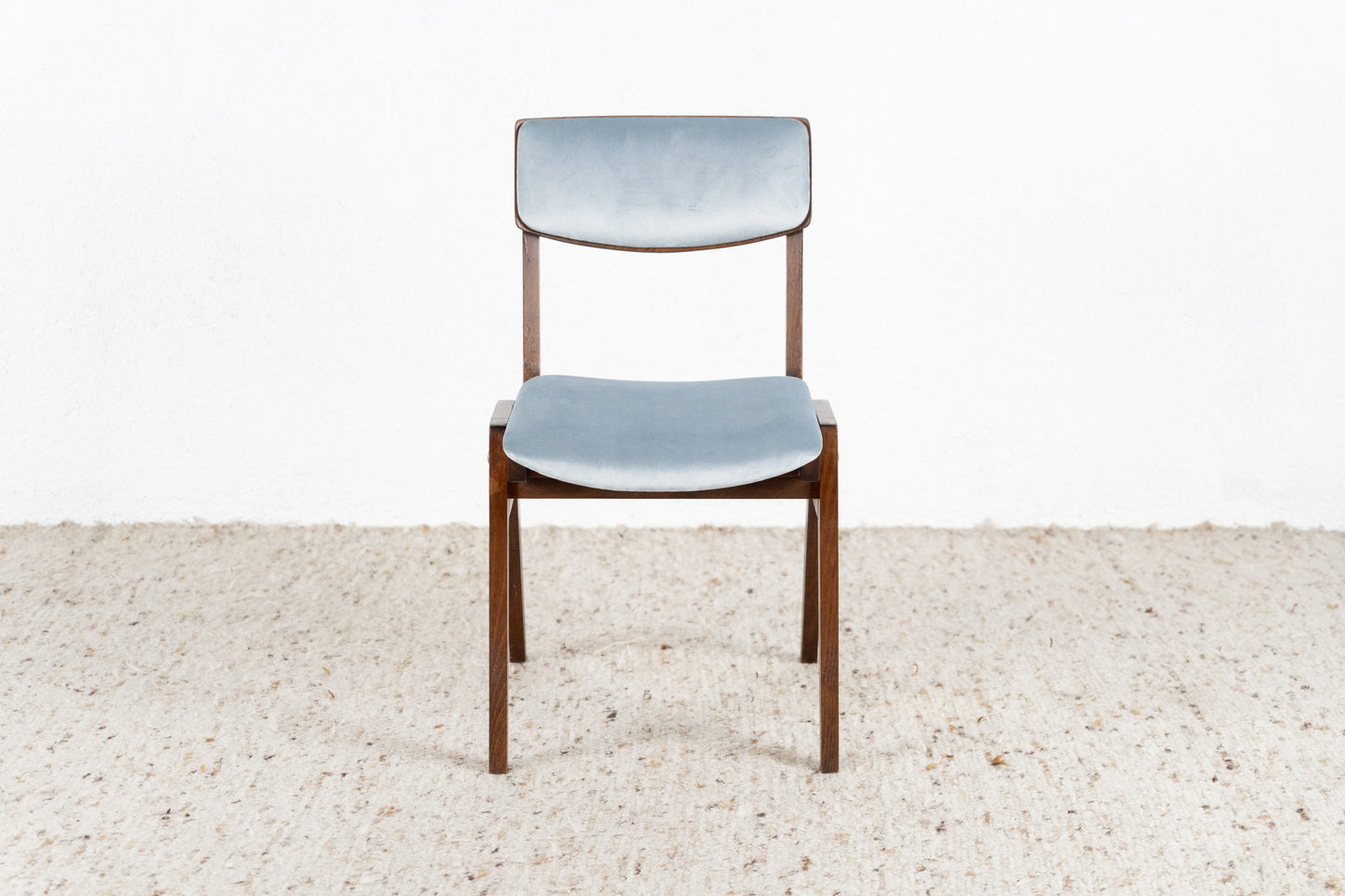 2er Set Vintage Stühle Stapelstühle Holz Polster Samt Küche Esstisch