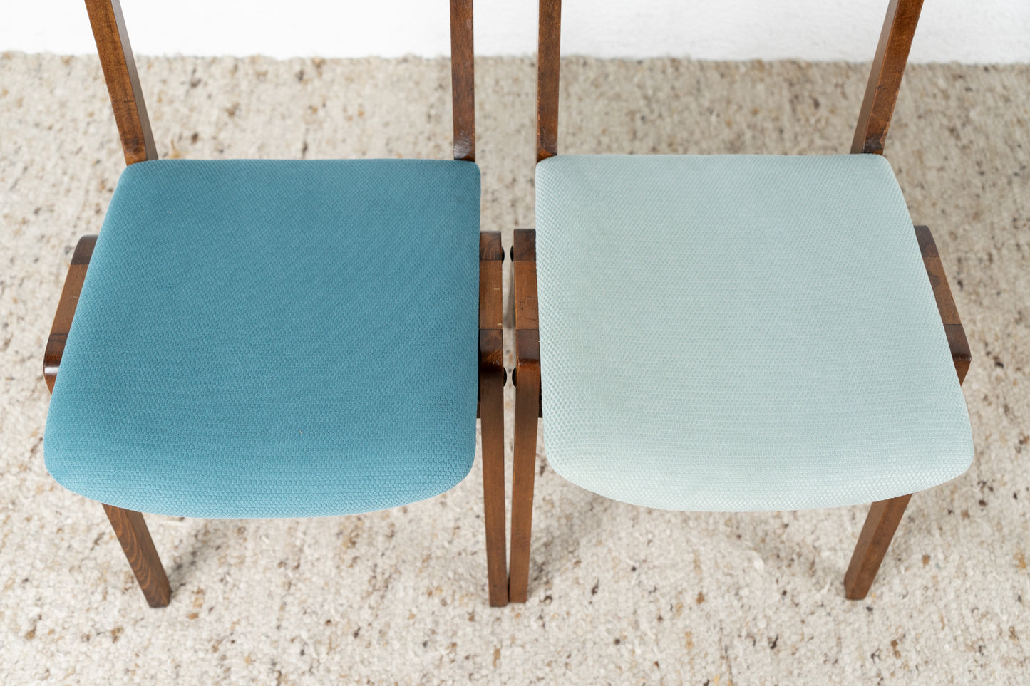 4er Set Vintage Stühle Stapelstühle Holz Polster Bunt Theaterstuhl Küche Esstisch