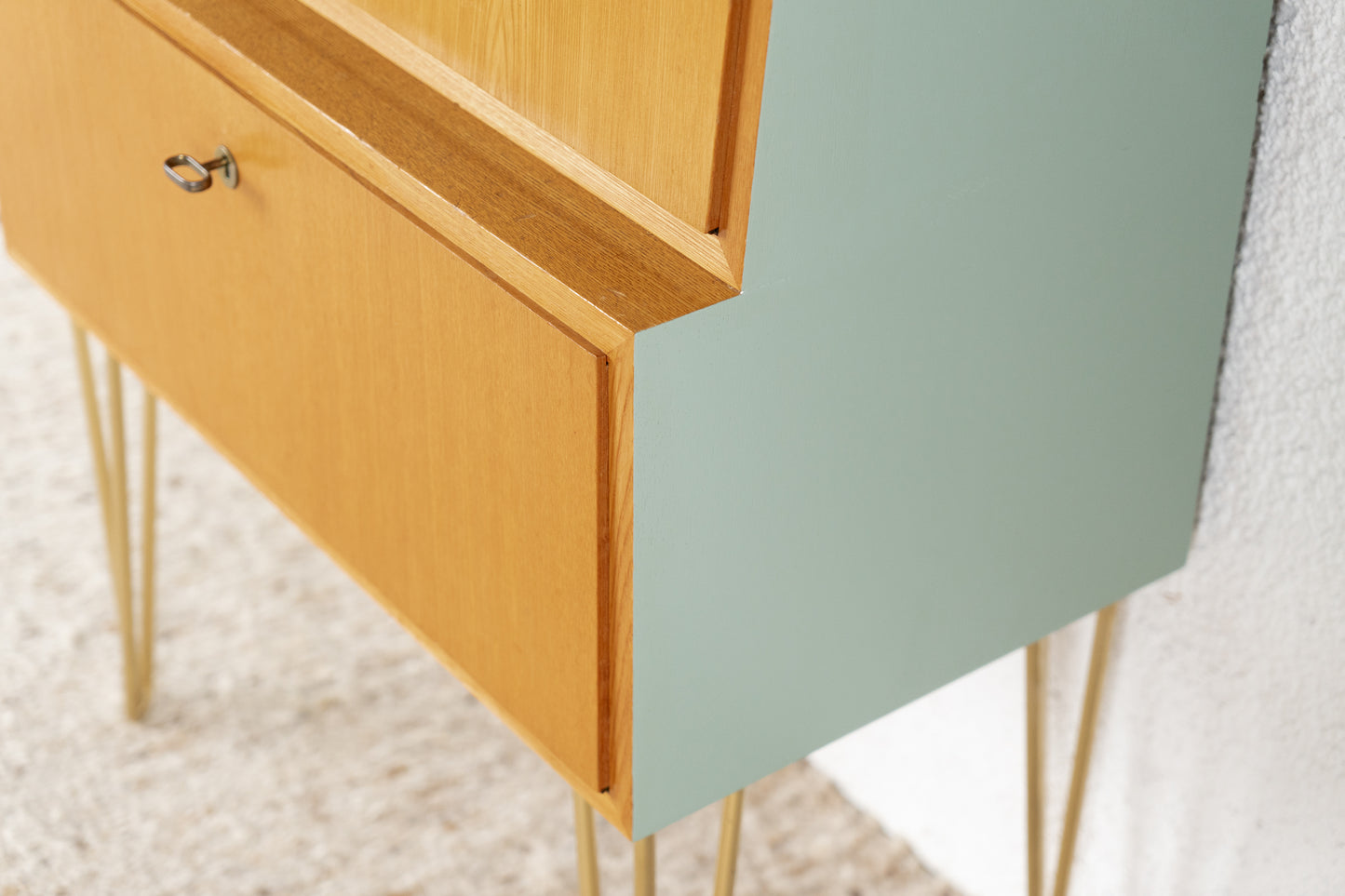 Vintage Kommode Sekretär Schrank Holz Mid Century