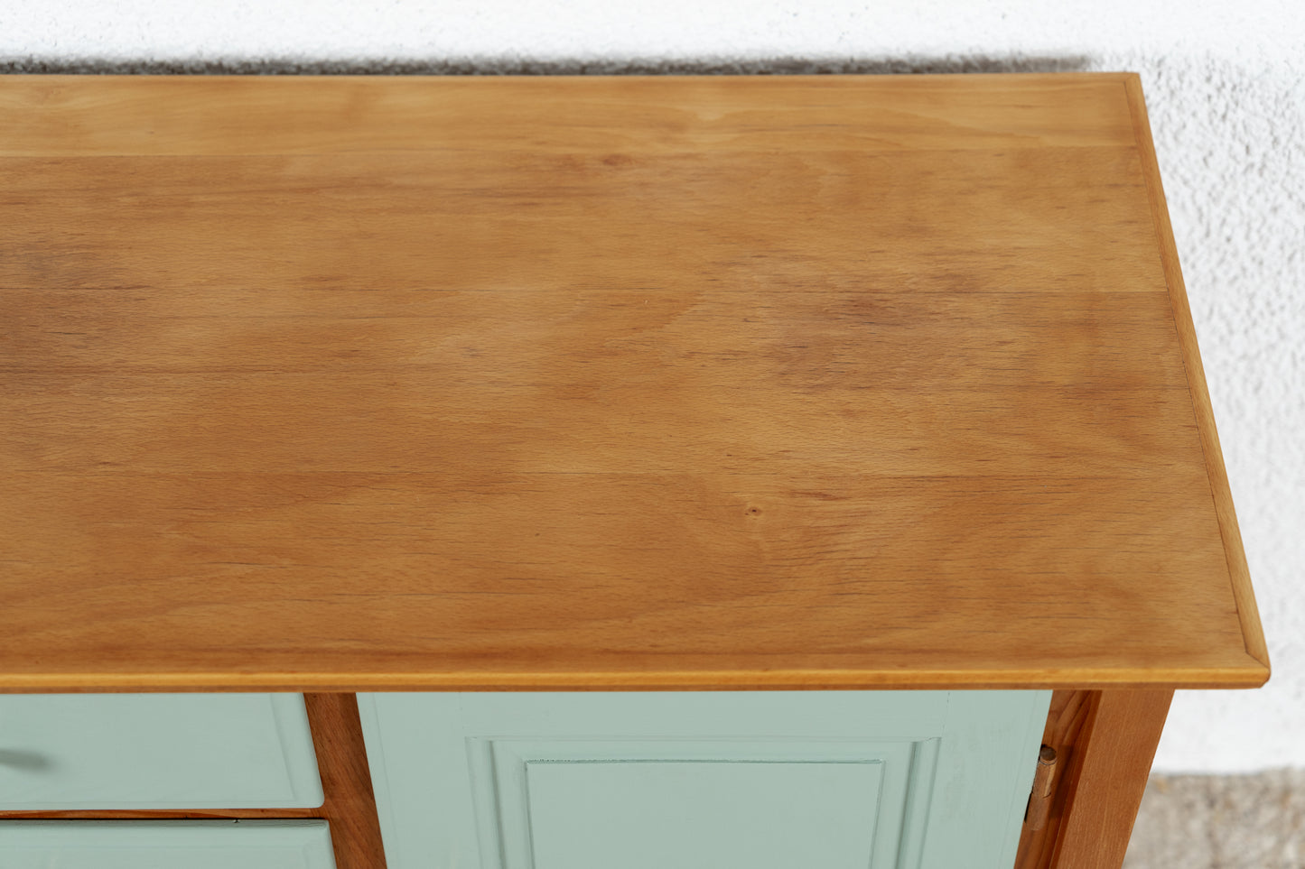 Vintage Sideboard Kommode Schubladen Massivholz Salbei