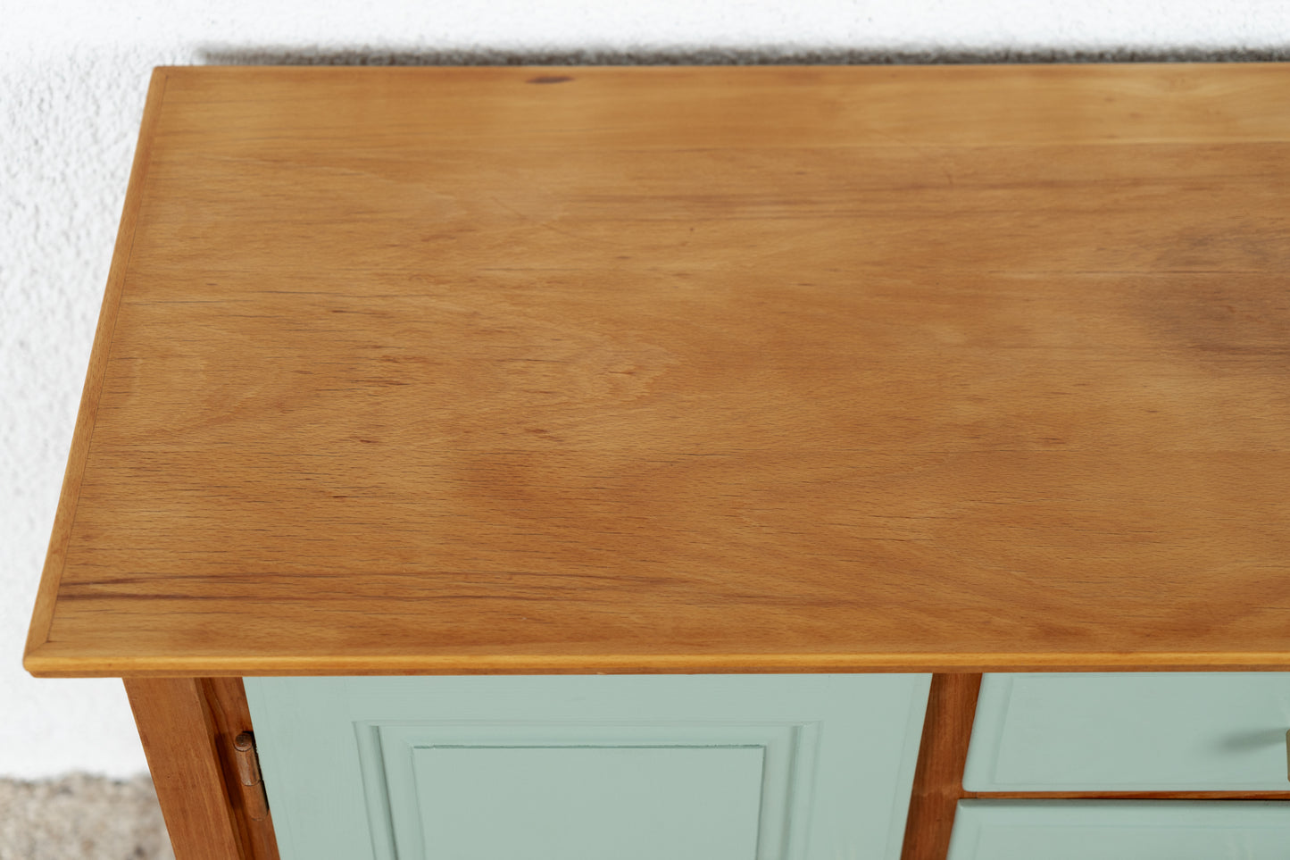 Vintage Sideboard Kommode Schubladen Massivholz Salbei