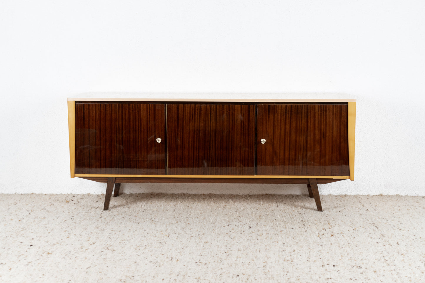 Vintage Sideboard Kommode Holz Hochglanz DDR Mid Century