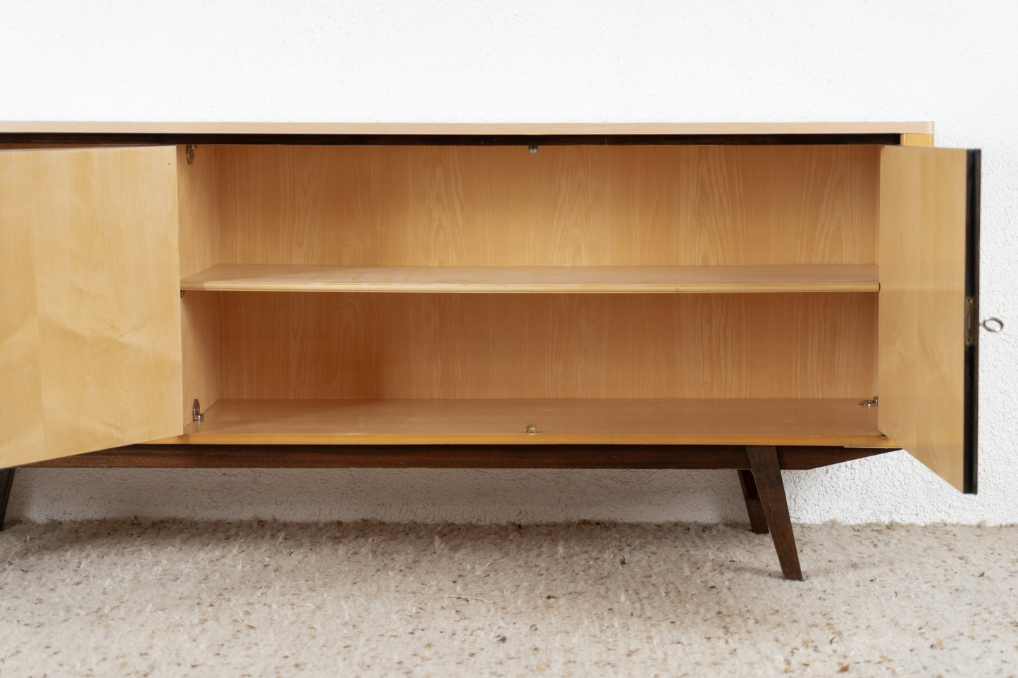 Vintage Sideboard Kommode Holz Hochglanz DDR Mid Century