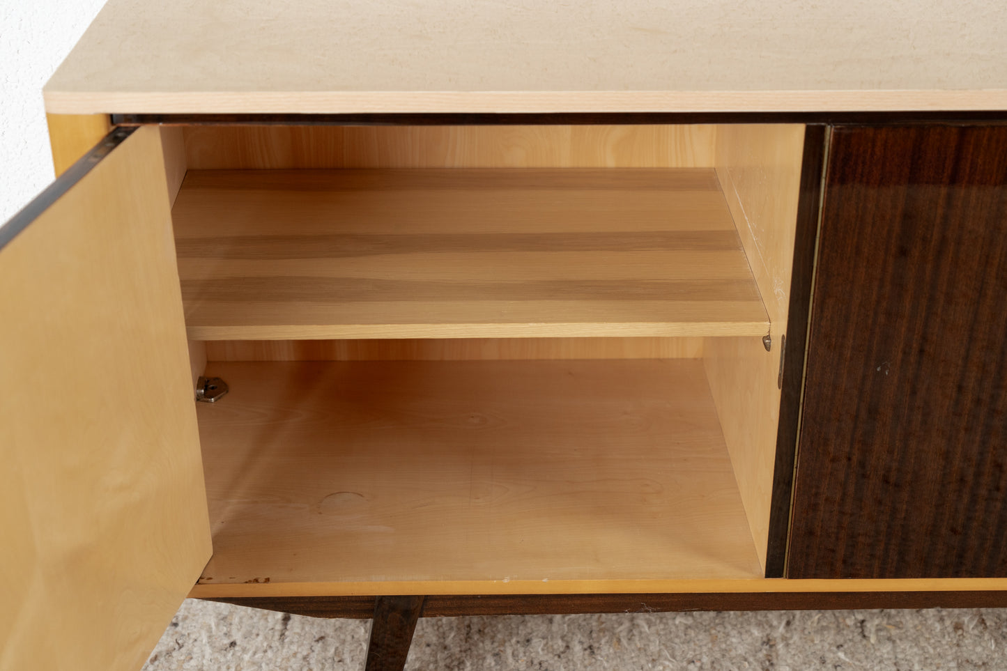Vintage Sideboard Kommode Holz Hochglanz DDR Mid Century