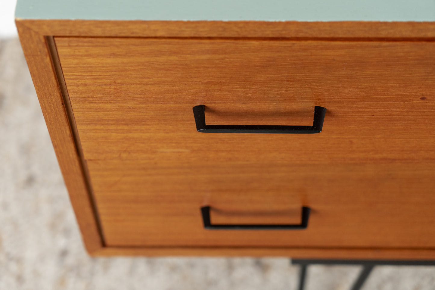 Vintage Teak Sideboard Schubladenkommode Mid Century Holz Salbei Tv Lowboard