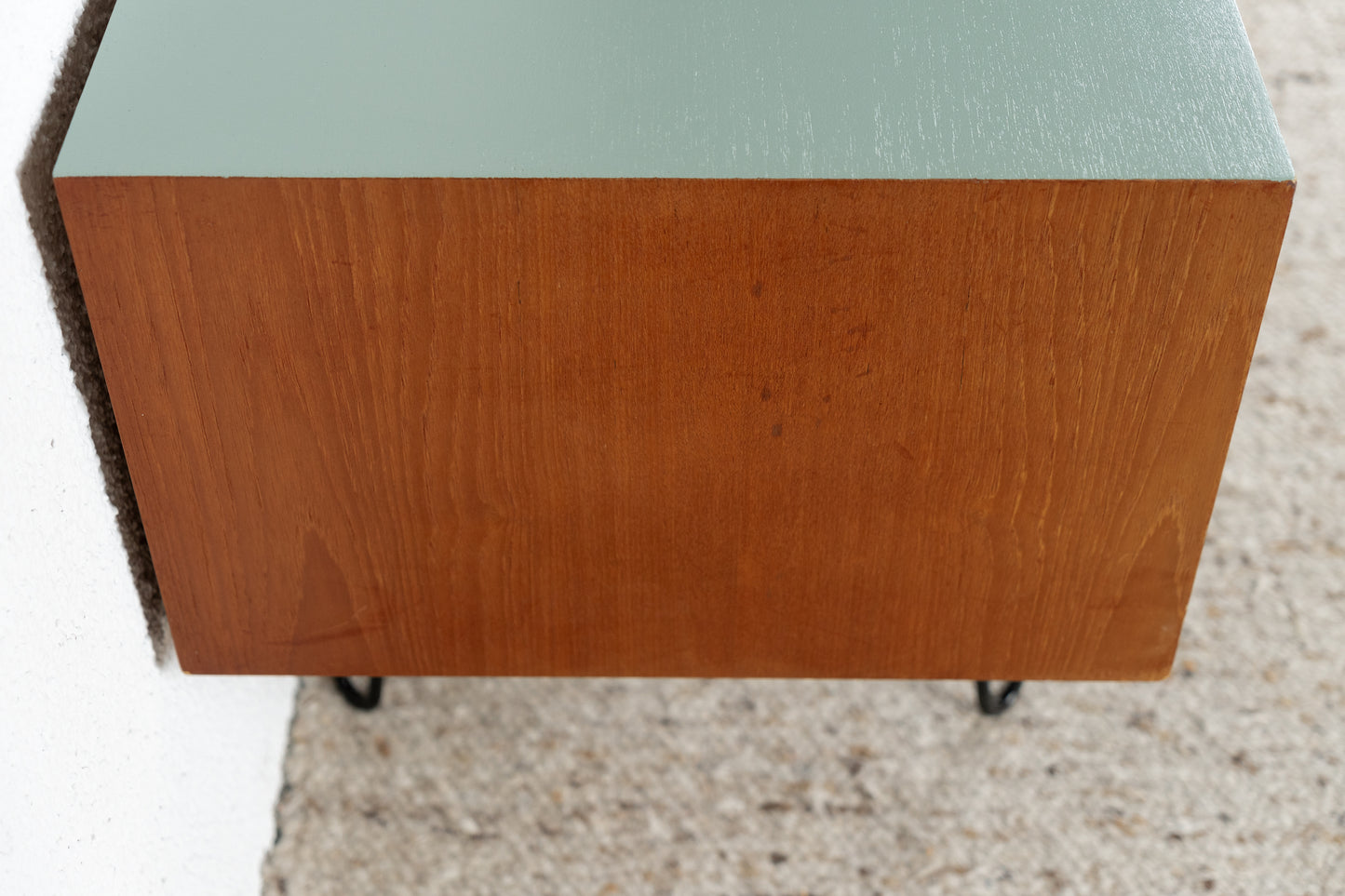 Vintage Teak Sideboard Schubladenkommode Mid Century Holz Salbei Tv Lowboard