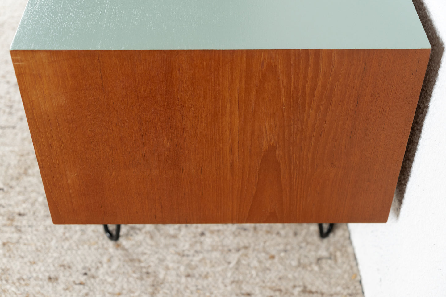 Vintage Teak Sideboard Schubladenkommode Mid Century Holz Salbei Tv Lowboard