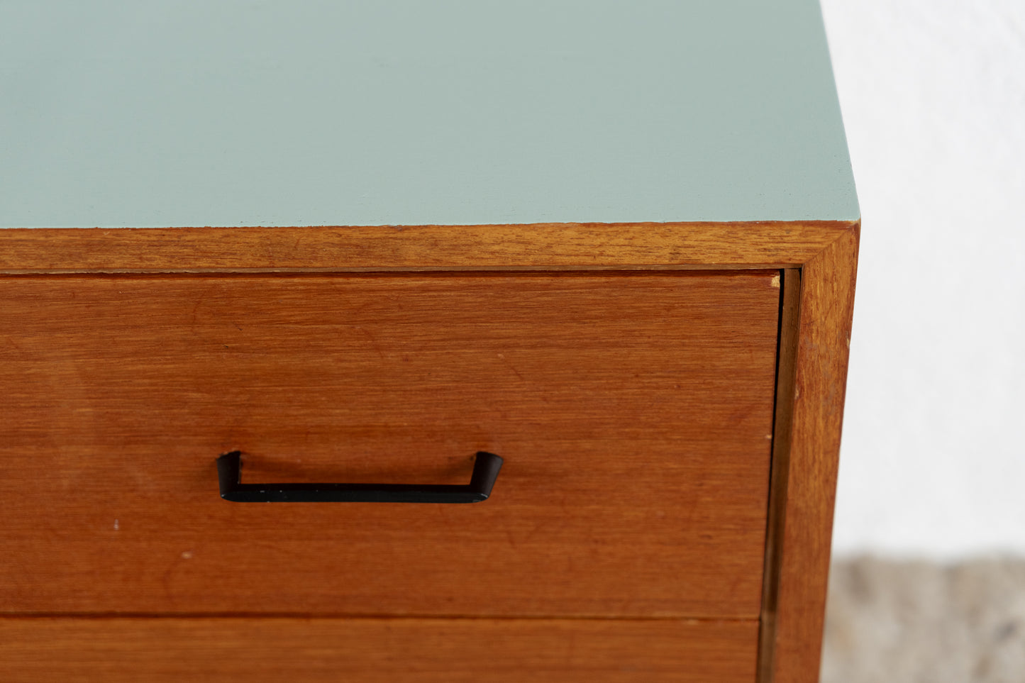 Vintage Teak Sideboard Schubladenkommode Mid Century Holz Salbei Tv Lowboard