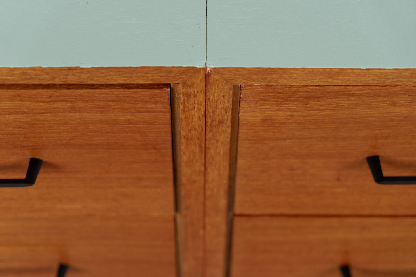 Vintage Teak Sideboard Schubladenkommode Mid Century Holz Salbei Tv Lowboard