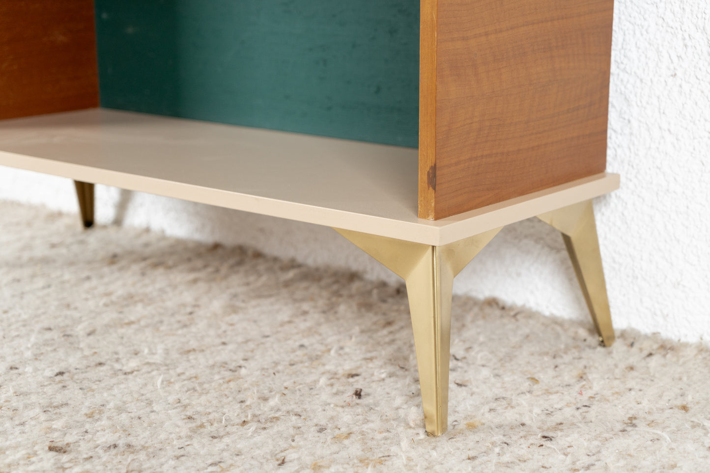 Vintage Regal Bücherregal Schrank Holz Grün 60s