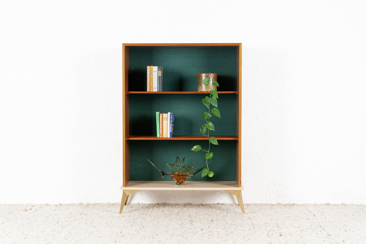 Vintage Regal Bücherregal Schrank Holz Grün 60s