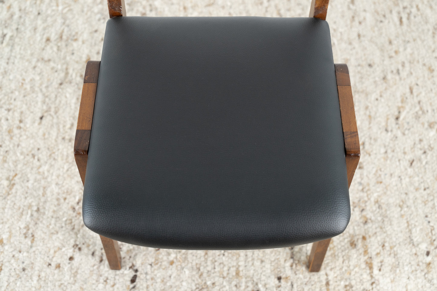 4er Set Vintage Stühle Massivholz Polster Leder Schwarz Esstischstühle