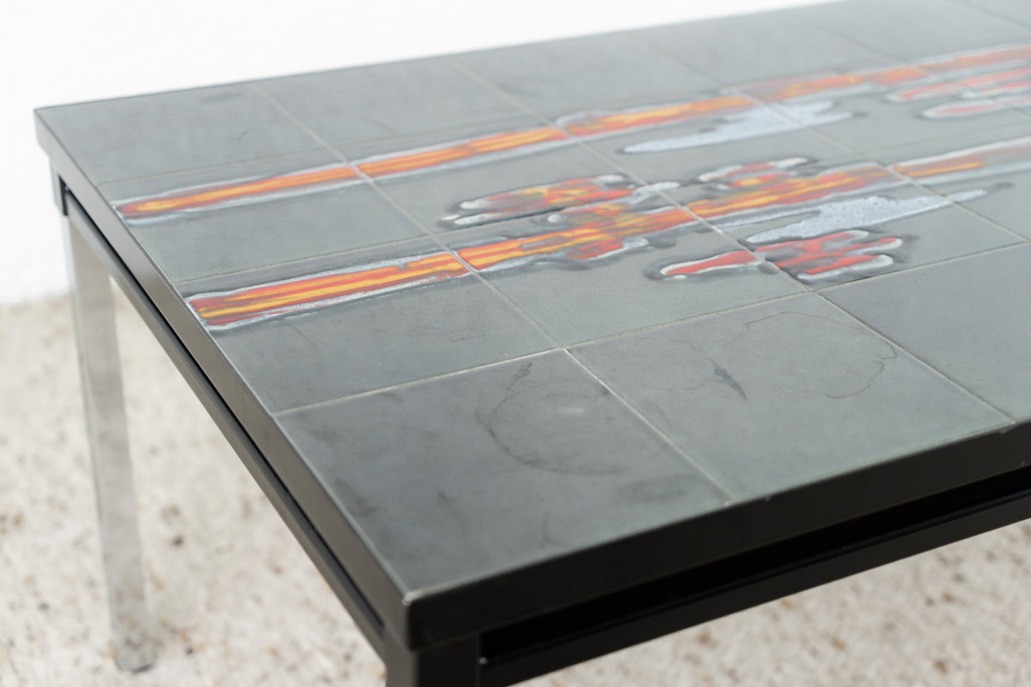 Belarti Couchtisch / Coffetable Chrom Fliesen Vintage Mid Century