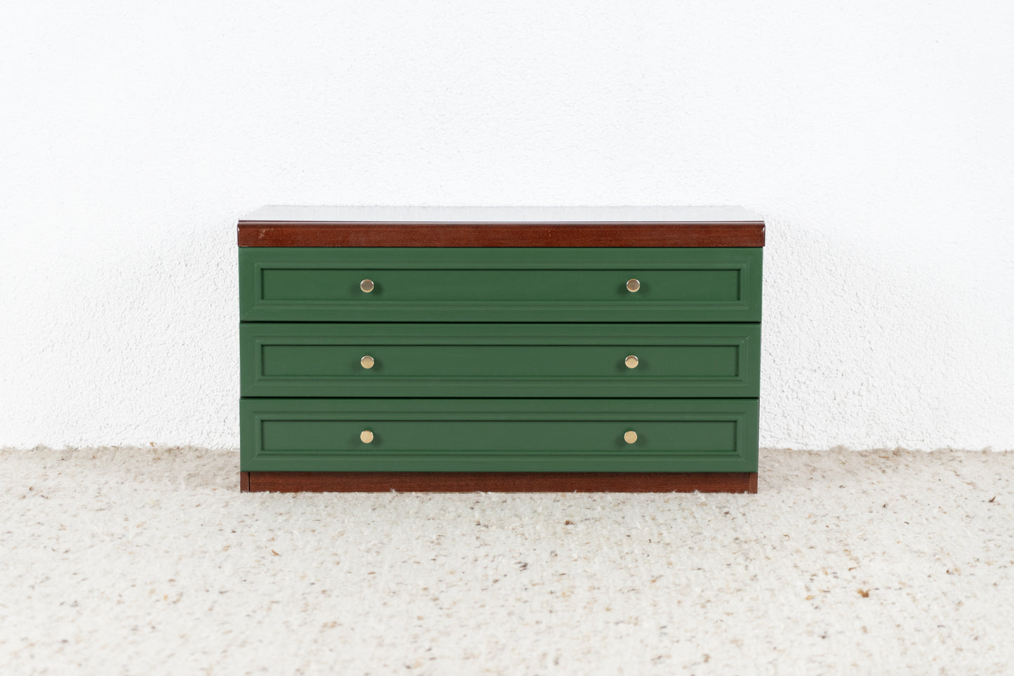 Vintage Kommode Sideboard Schubladen Holz Grün Mahagoni