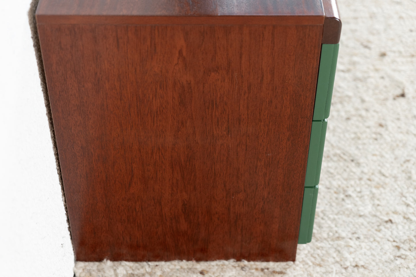 Vintage Kommode Sideboard Schubladen Holz Grün Mahagoni