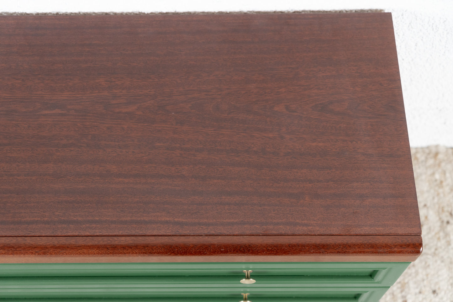 Vintage Kommode Sideboard Schubladen Holz Grün Mahagoni