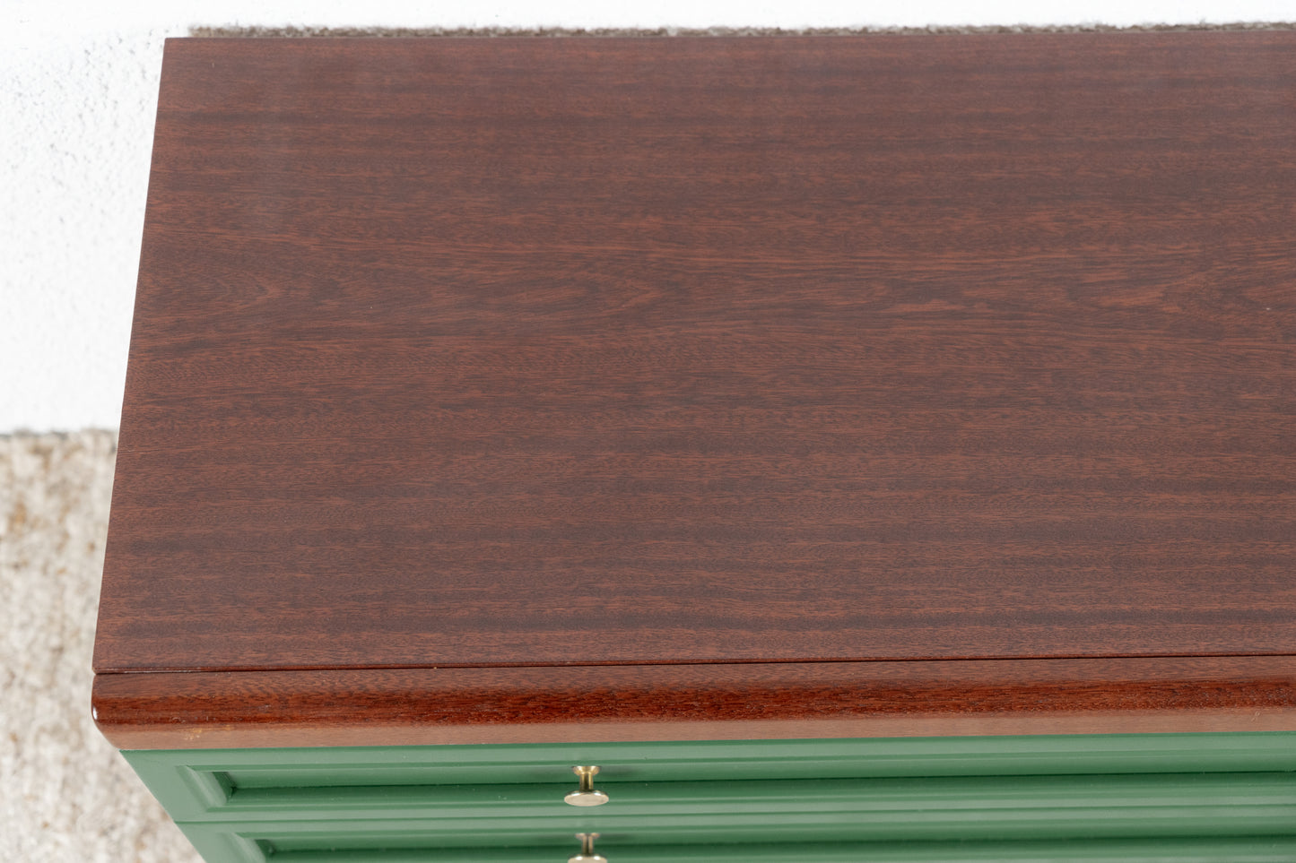 Vintage Kommode Sideboard Schubladen Holz Grün Mahagoni