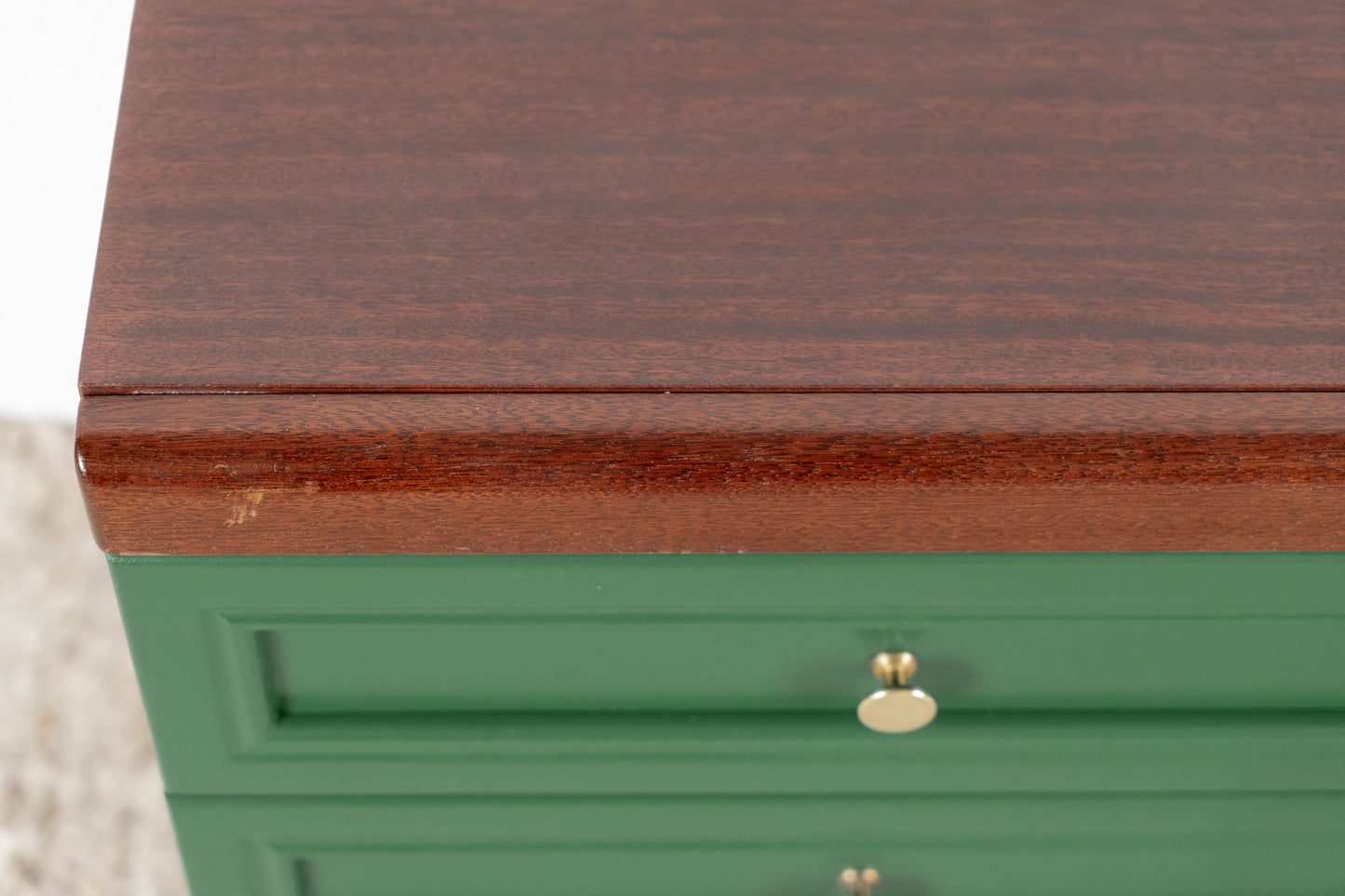 Vintage Kommode Sideboard Schubladen Holz Grün Mahagoni