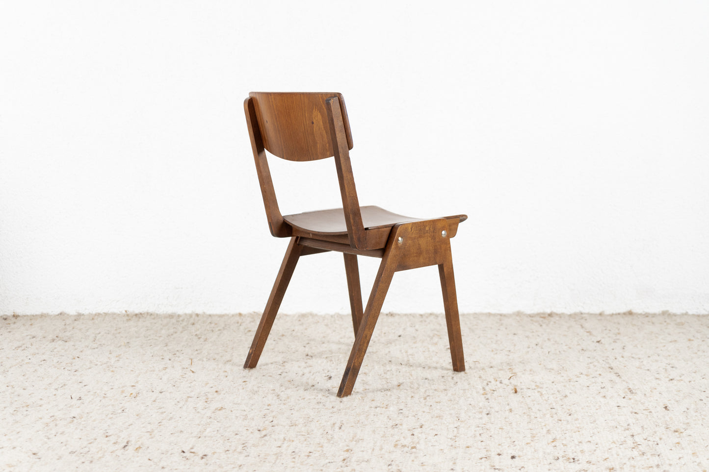 1 von 2 Stück Vintage Stühle Massivholz Esstisch Küche Theaterstuhl Holz Stapelstuhl Kaffeehaus