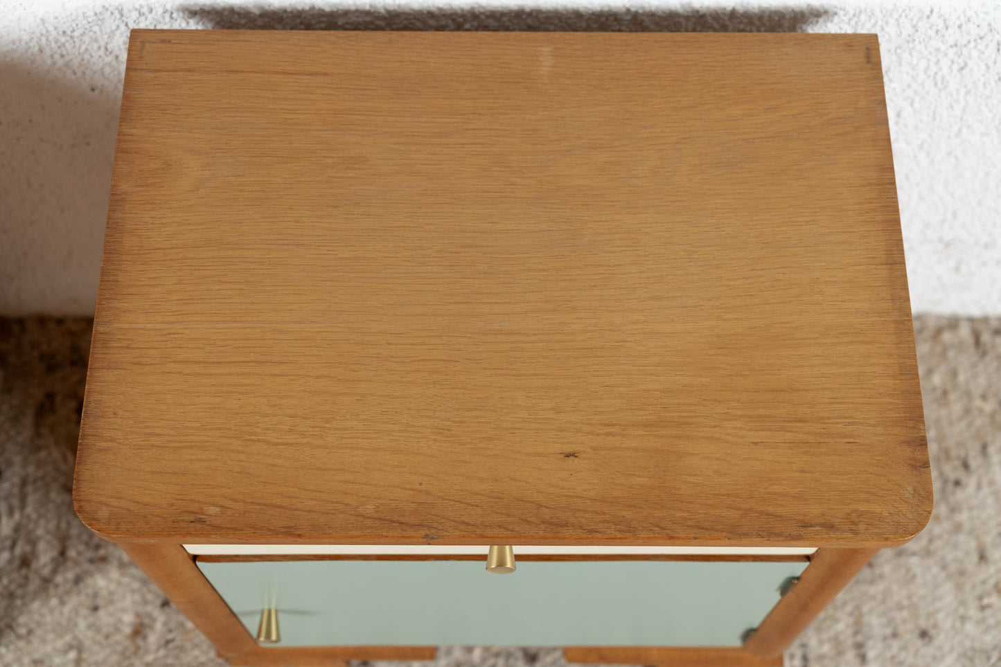 2er Set Vintage Nachttische Holz Salbei Creme Kommode Schränkchen