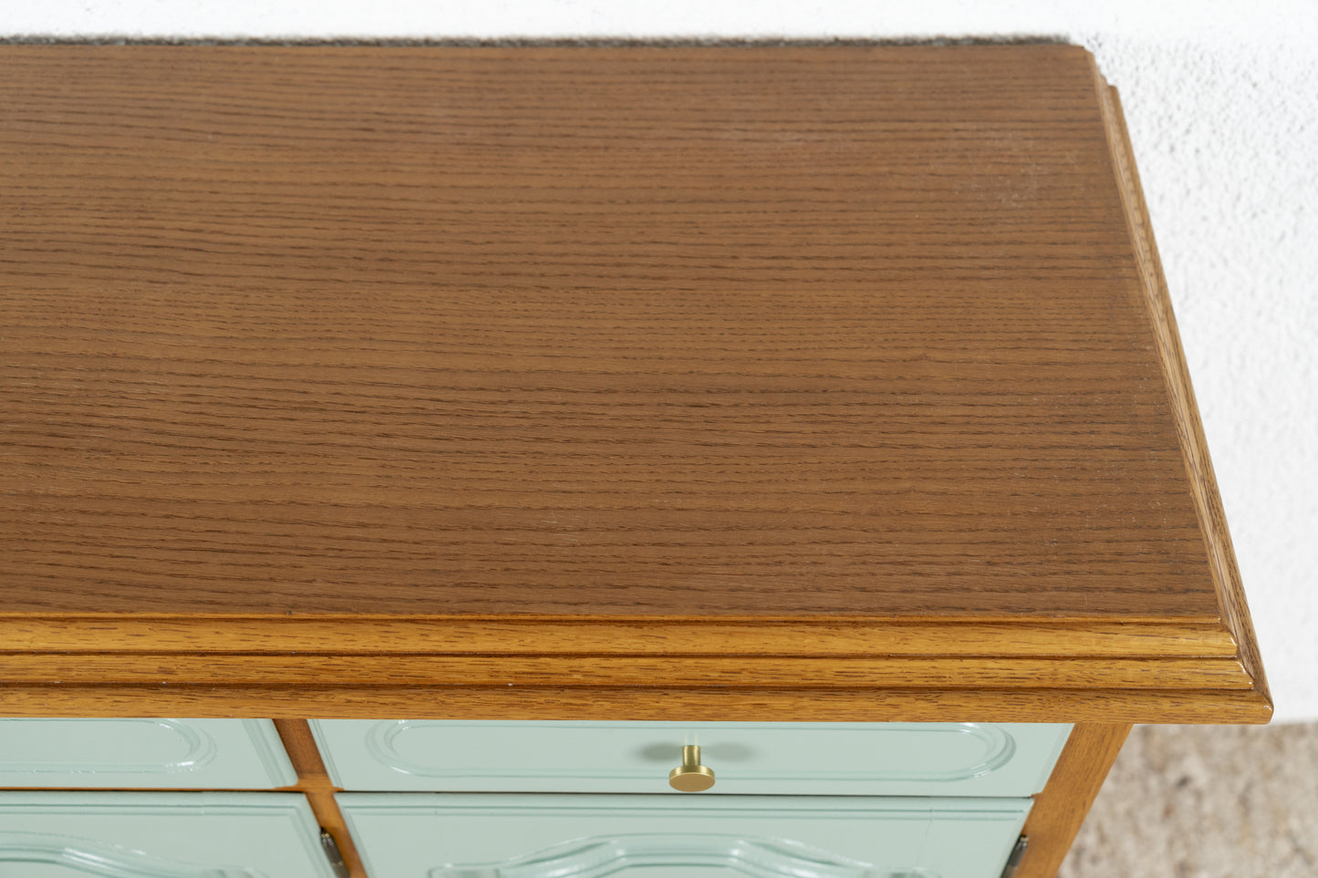 Vintage Kommode Sideboard Schrank Holz Salbei Schubladen