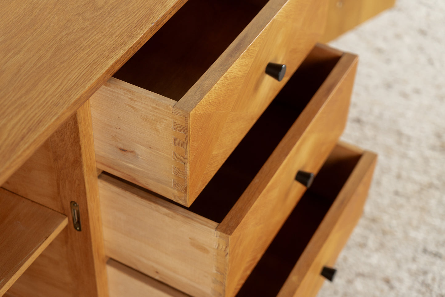 Vintage Kommode Sideboard Schubladenkommode Mid Century Holz Blau 60s
