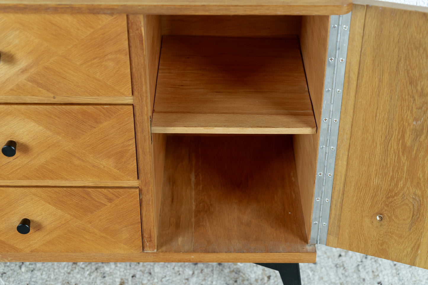 Vintage Kommode Sideboard Schubladenkommode Mid Century Holz Blau 60s