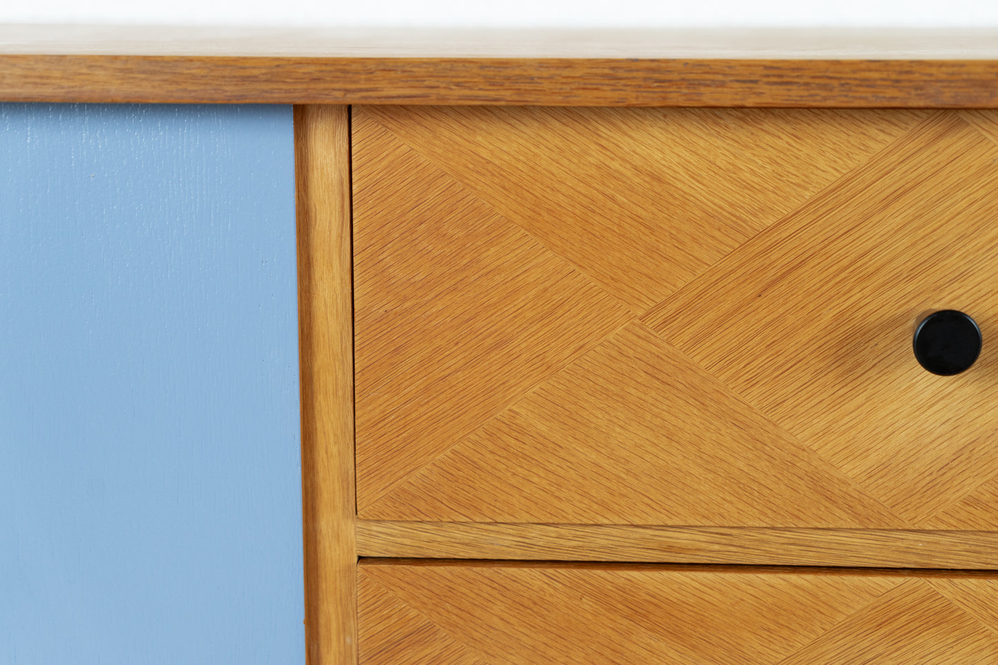 Vintage Kommode Sideboard Schubladenkommode Mid Century Holz Blau 60s
