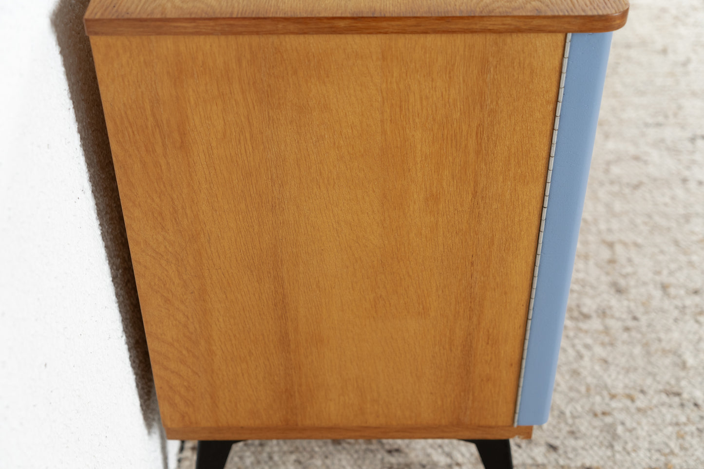 Vintage Kommode Sideboard Schubladenkommode Mid Century Holz Blau 60s